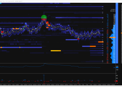 CL Heatmap Ask Bid Volume Dot Chart Trader (Dark)